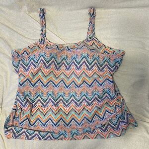 Croft & Barrow Pink and Blue Boxy Tank Top